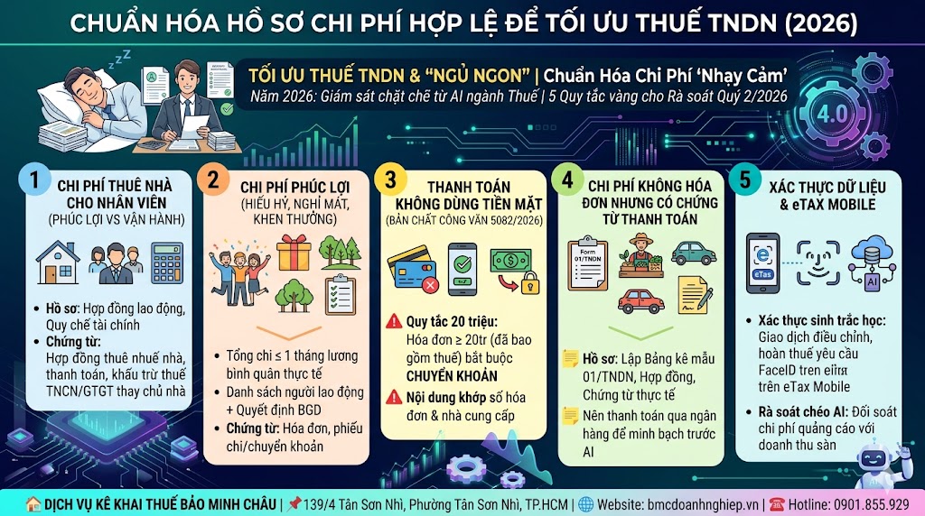 CHUẨN HÓA HỒ SƠ CHI PHÍ HỢP LỂ ĐỂ TỐI ƯU THUẾ TNDN 2026