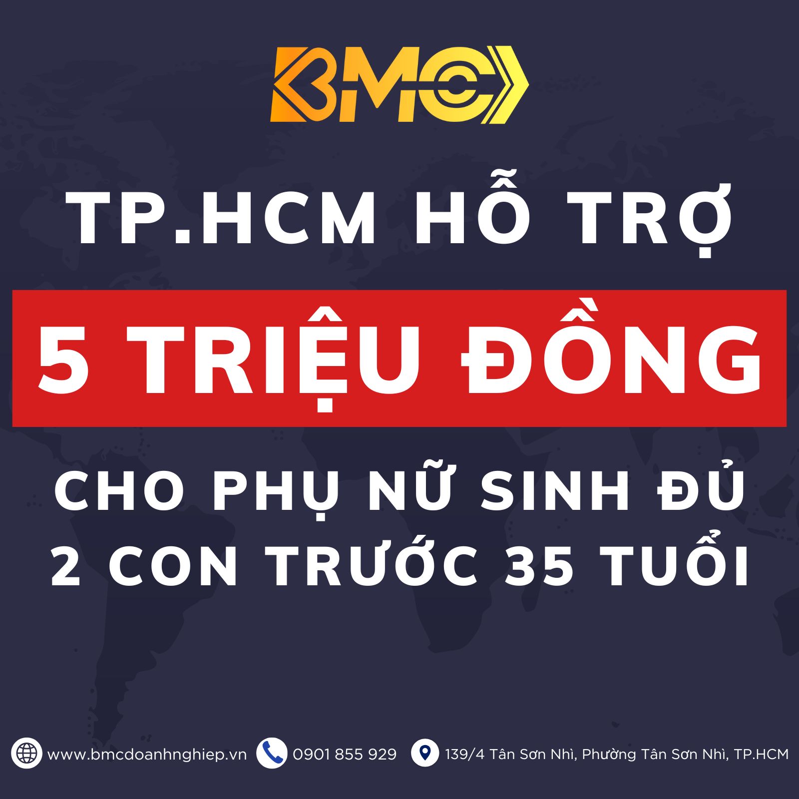 🌸 TIN VUI CHÍNH THỨC: TP.HCM HỖ TRỢ 5 TRIỆU ĐỒNG CHO PHỤ NỮ SINH ĐỦ 2 CON TRƯỚC 35 TUỔI