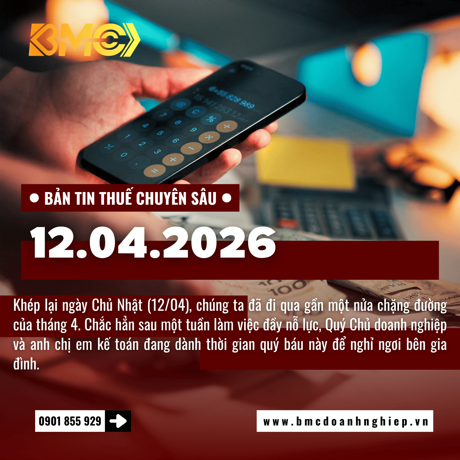 🚨 BẢN TIN THUẾ CUỐI TUẦN 12/04/2026 - BƯỚC VÀO TUẦN LỄ "BẢN LỀ" TRƯỚC KỲ NGHỈ LỄ &amp; HOÀN THIỆN SỔ SÁCH HẬU QUYẾT TOÁN 🚨