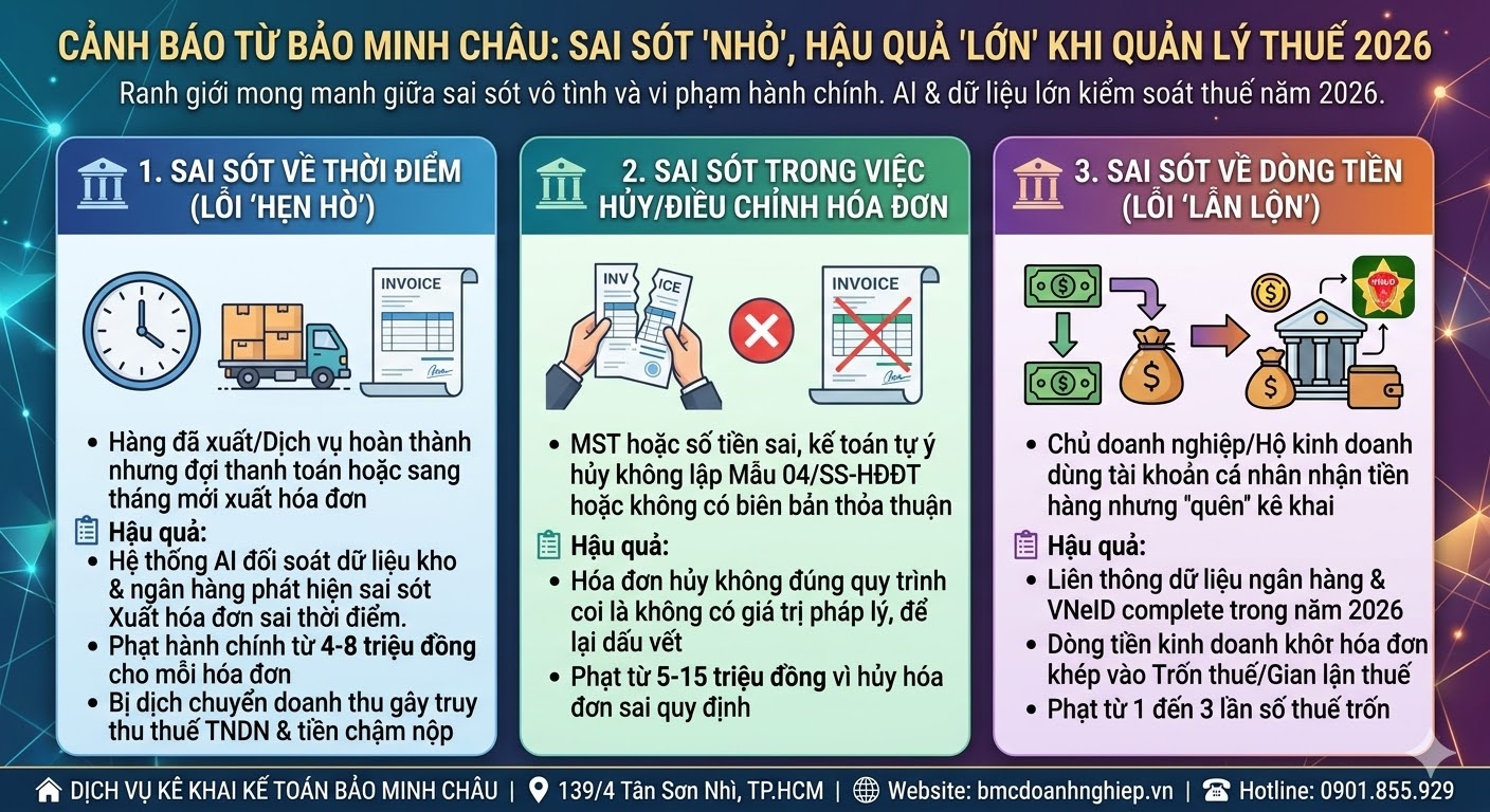 SAI SÓT NHỎ HẬU QUẢ LỚN KHI QUẢN LÝ THUẾ 2026