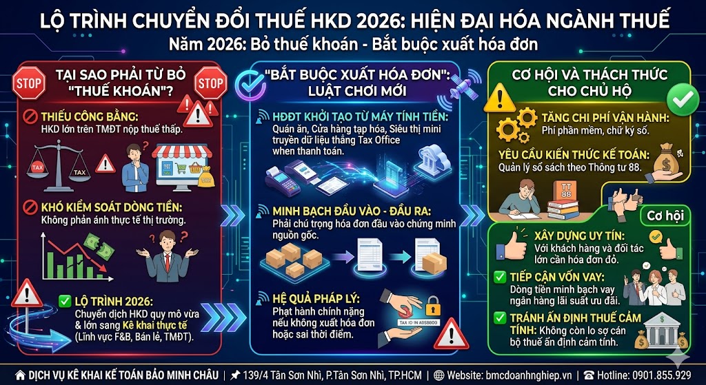 NĂM 2026 BỎ THUẾ KHOÁN - BẮT BUỘC XUẤT HÓA ĐƠN