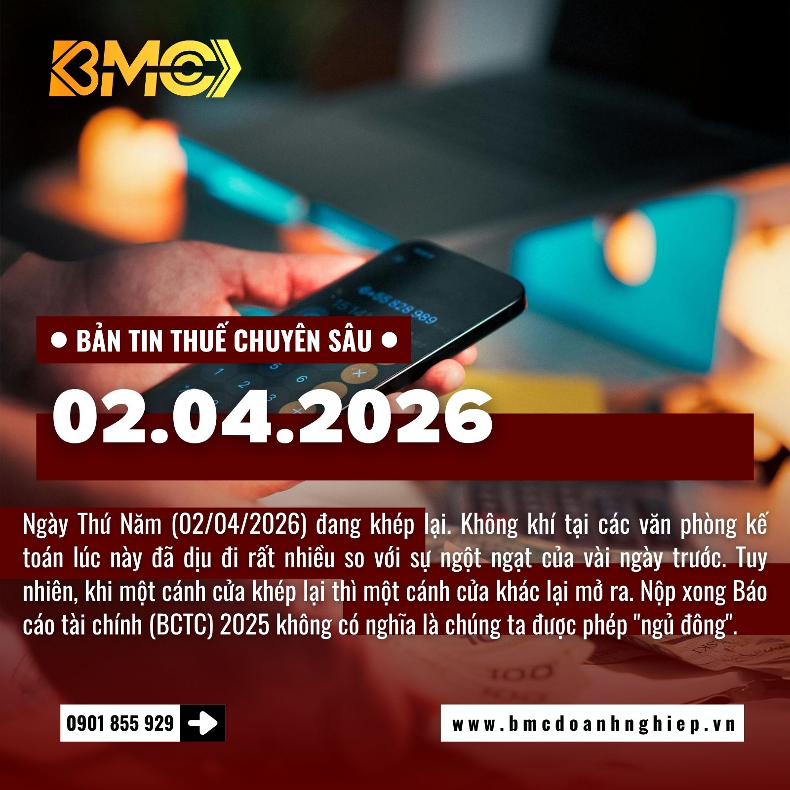 🚨 BẢN TIN THUẾ CUỐI NGÀY 02/04/2026 - HẬU QUYẾT TOÁN 2025: TẦM NGẮM THANH TRA VÀ KHỞI ĐỘNG CHIẾN DỊCH BÁO CÁO QUÝ 1/2026 🚨