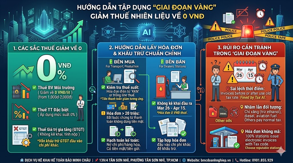 HƯỚNG DẪN TẬP DỤNG GIAI ĐOẠN VÀNG GIẢM THUẾ NHIÊN LIỆU VỀ 0 VNĐ