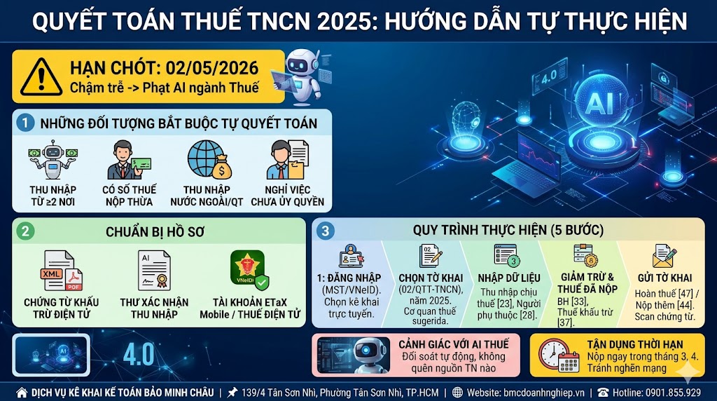 QUYẾT TOÁN THUẾ TNCN 2025: HƯỚNG DẪN TỰ THỰC HIỆN