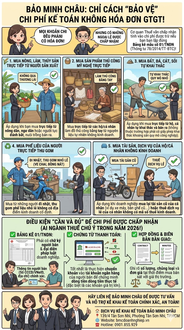 CÁCH "BẢO VỆ" CHI PHÍ KẾ TOÁN KHÔNG HÓA ĐƠN GTGT
