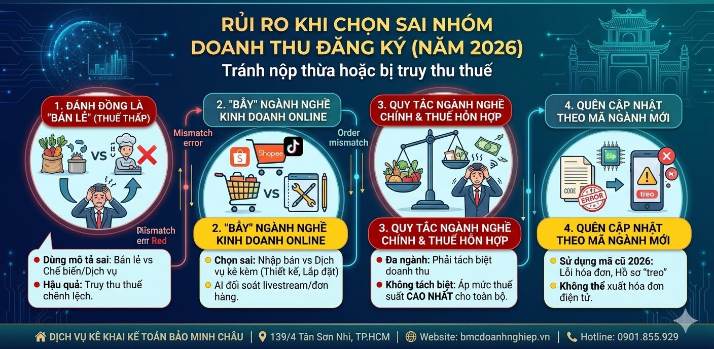 RỦI RO KHI CHỌN SAI NHÓM DOANH THU ĐĂNG KÝ NĂM 2026