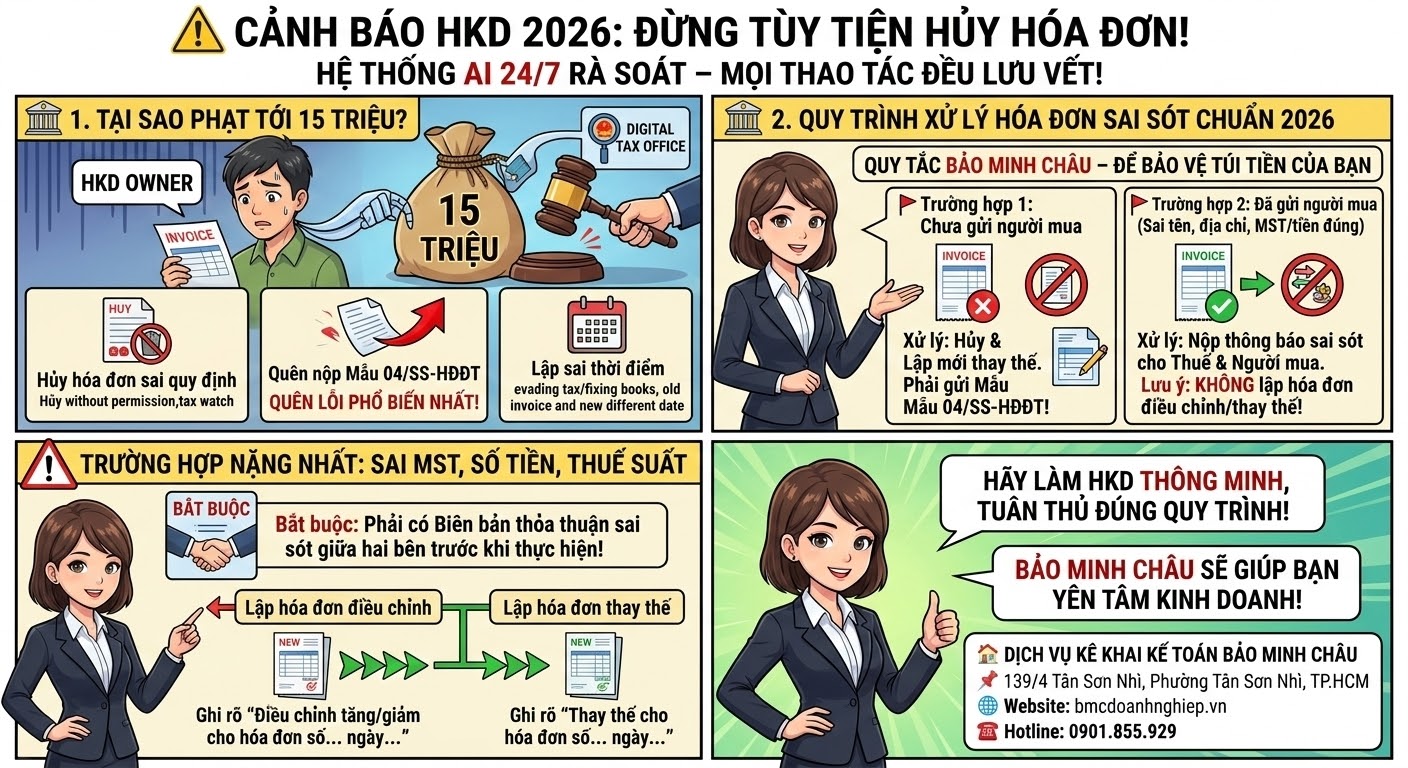 CẢNH BÁO HKD 2026: ĐỪNG TÙY TIỆN HỦY HÓA ĐƠN