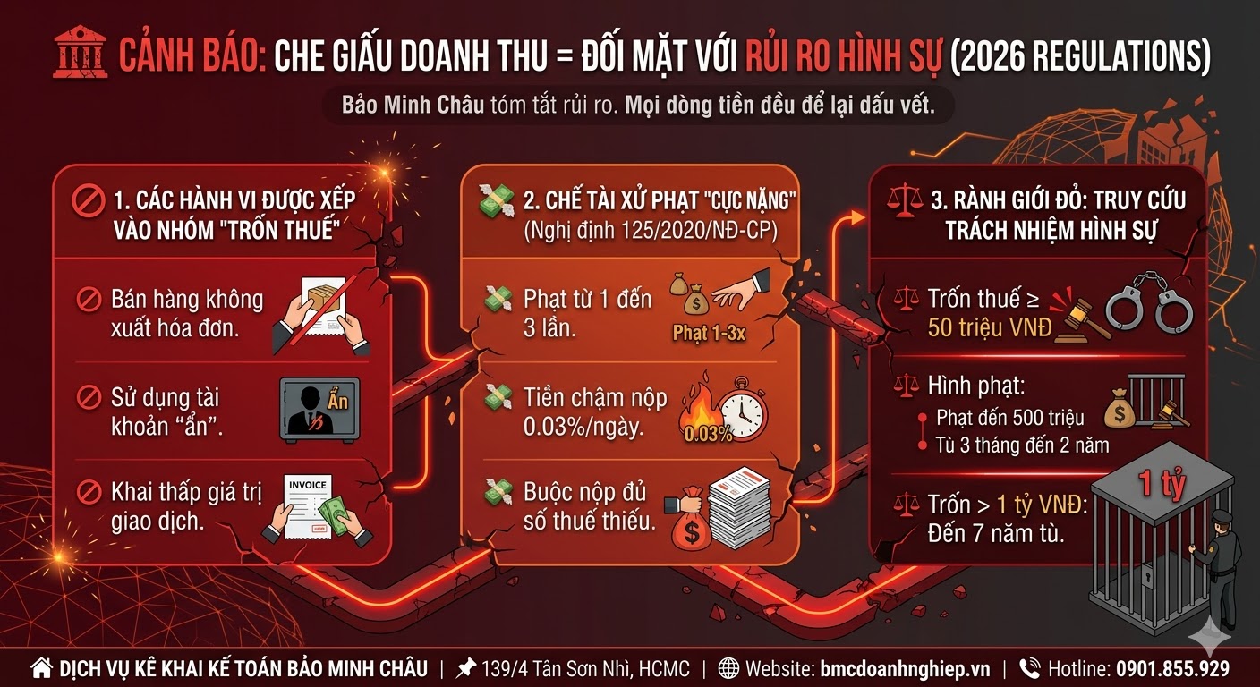 CẢNH BÁO: CHE GIẤY DOANH THU = ĐỐI MẶT VỚI RỦI RO HÌNH SỰ