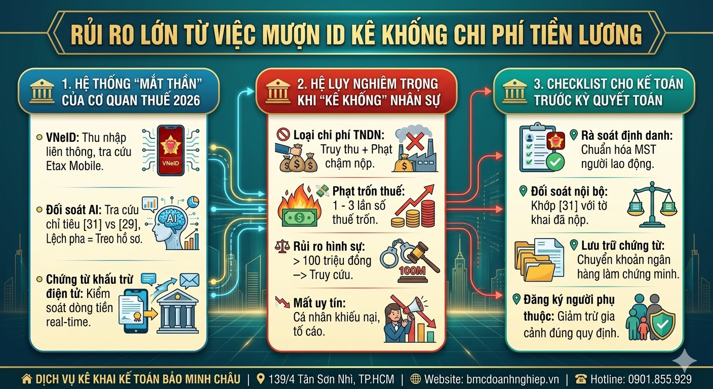 RỦI RO LỚN TỪ VIỆC MƯỢN ID KÊ KHỐNG CHI PHÍ TIỀN LƯƠNG