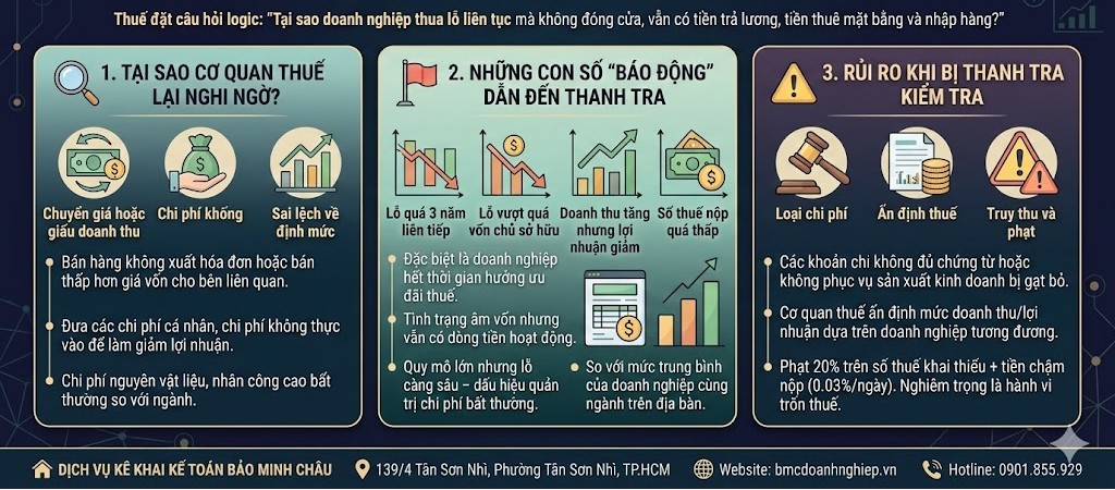 🔍 DOANH NGHIỆP LỖ NHIỀU NĂM NHƯNG VẪN BỊ THUẾ KIỂM TRA?