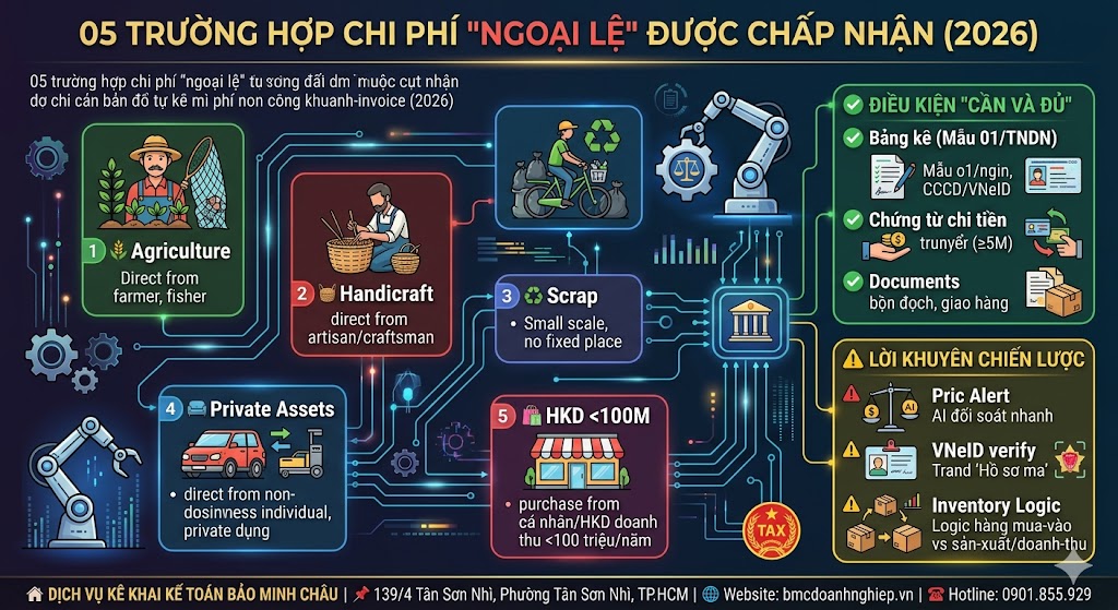 5 TRƯỜNG HỢP CHI PHÍ NGOẠI LỆ ĐƯỢC CHẤP NHẬN NĂM 2026