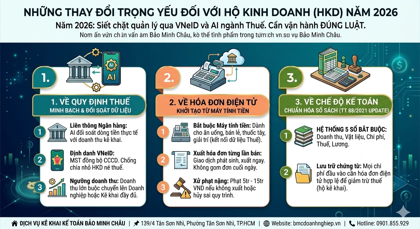 NHỮNG QUY ĐỊNH TRỌNG YẾU ĐỐI VỚI HỘ KINH DOANH NĂM 2026