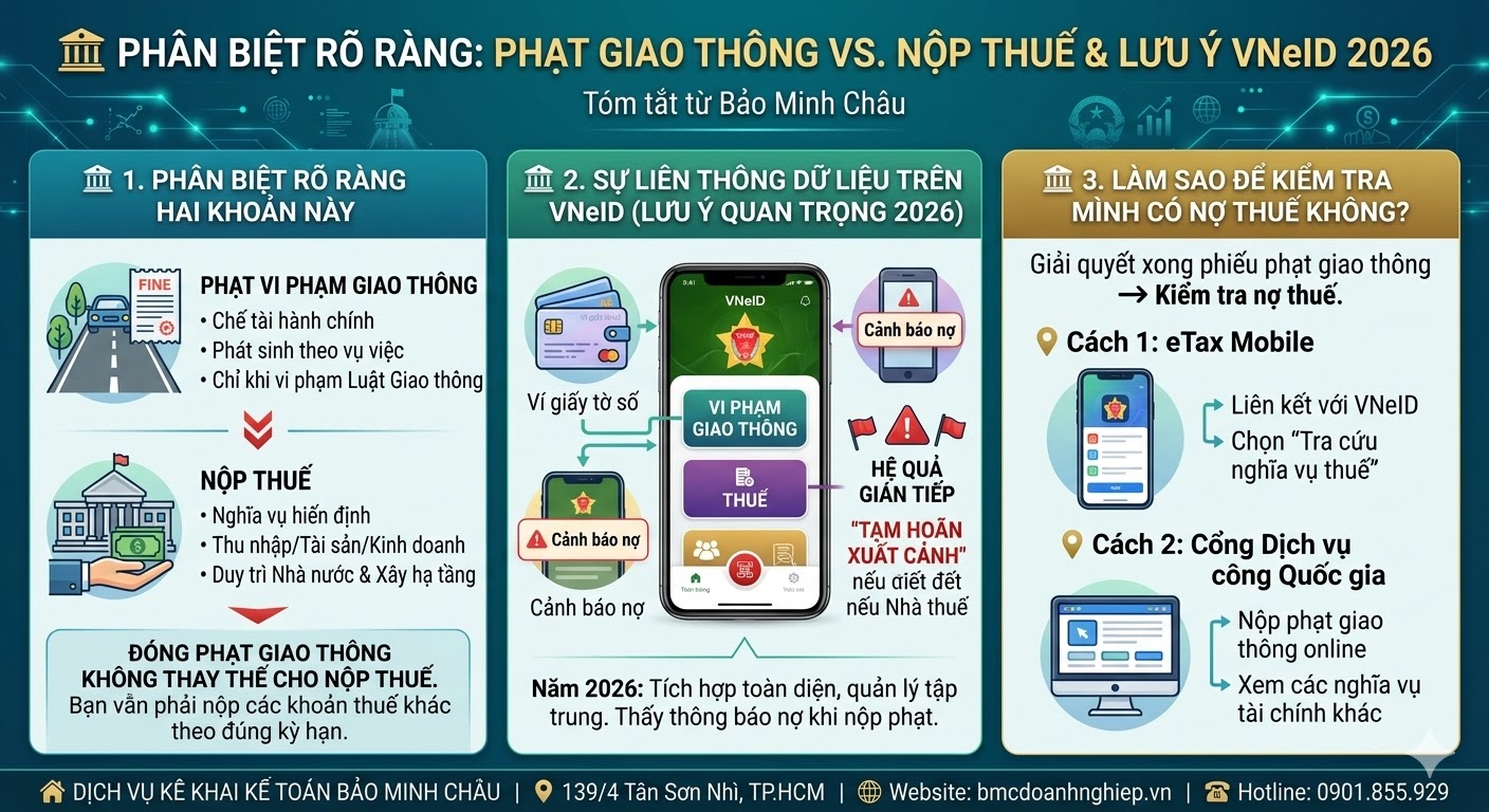 PHÂN BIỆT RÕ RÀNG: PHẠT GIAO THÔNG VỚI NỘP THUẾ