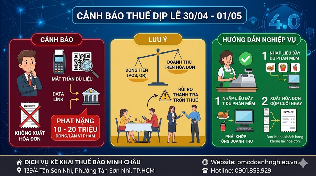 CẢNH BÁO THUẾ DỊP LỄ 30/04 - 01/05