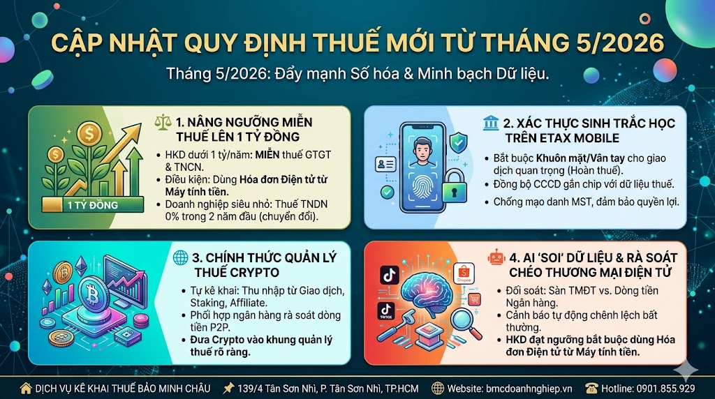 CẬP NHẬT QUY ĐỊNH THUẾ MỚI TỪ 05/2026
