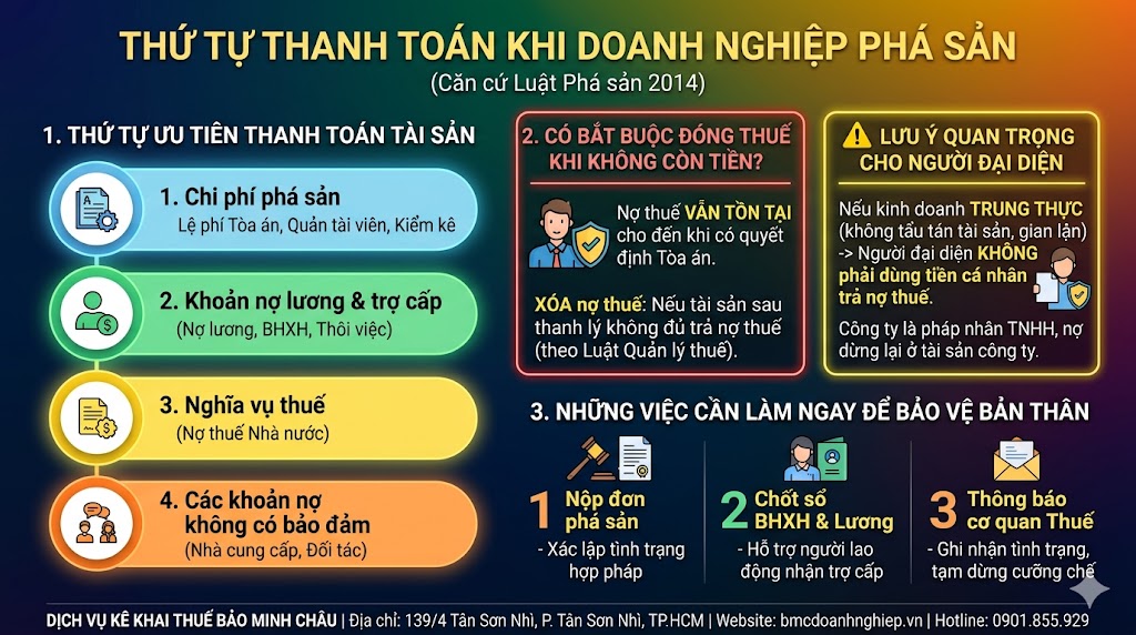 THỨ TỰ THANH TOÁN KHI DOANH NGHIỆP PHÁ SẢN