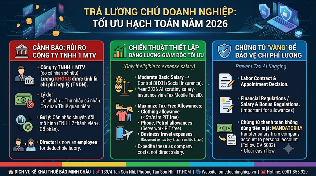 TRẢ LƯƠNG CHO CHỦ DOANH NGHIỆP NHƯ THẾ NÀO LÀ TỐI ƯU NĂM 2026
