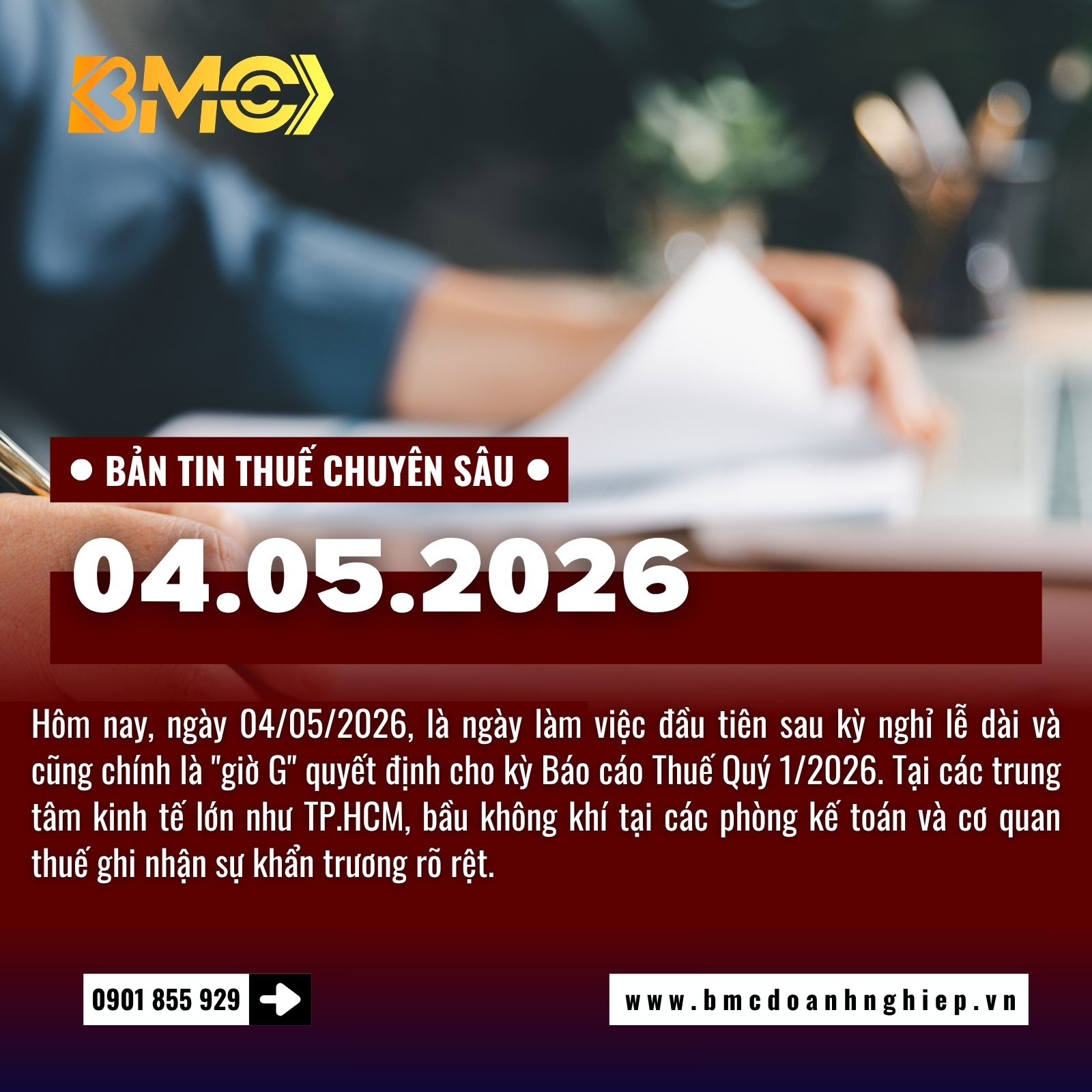 🚨 BẢN TIN THUẾ CUỐI NGÀY 04/05/2026: "CỬA ẢI" CUỐI CÙNG CỦA QUÝ 1 VÀ NHỮNG LƯU Ý HẬU LỄ 🚨