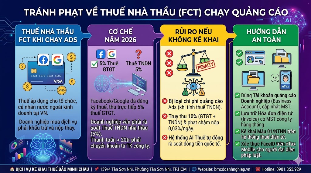 TRÁNH PHẠT VỀ THUẾ NHÀ THẦU (FCT) CHẠY QUẢNG CÁO