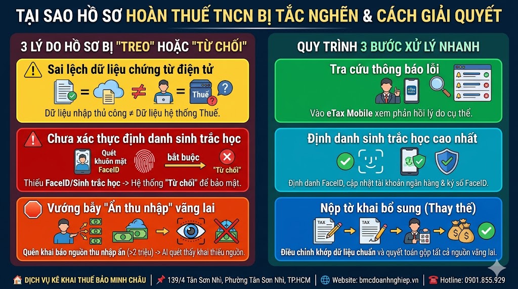 HỒ SƠ HOÀN THUẾ TNCN BỊ TẮC NGHÈN VÀ CÁCH GIẢI QUYẾT