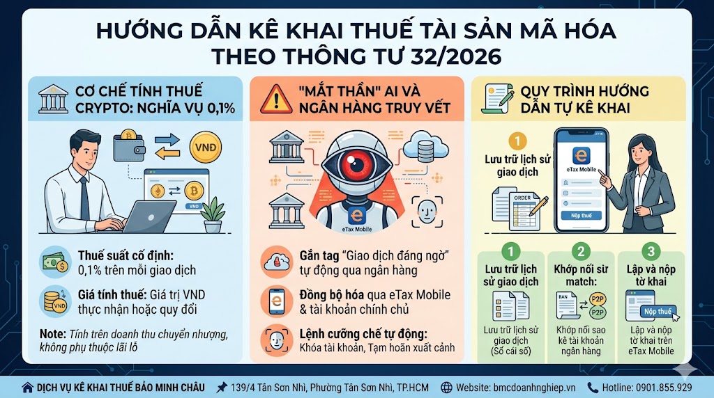 HƯỚNG DẪN KÊ KHAI THUẾ TÀI SẢN MÃ HÓA THEO THÔNG TIN 32/2026