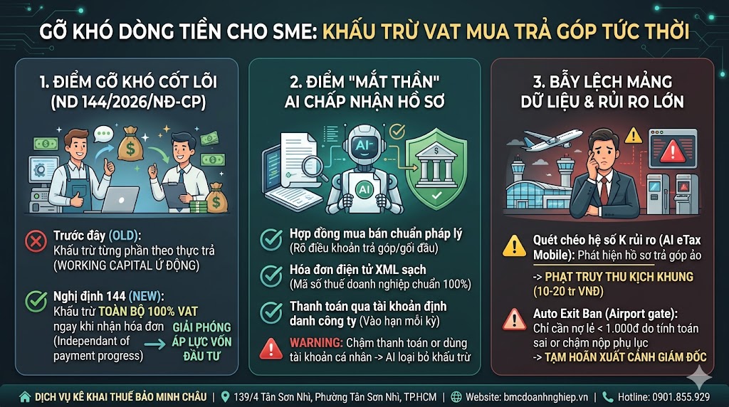 GỠ KHÓ CHO DÒNG TIỀN SME: KHÁU TRỪ VAT MUA TRẢ GÓP TỨC THỜI