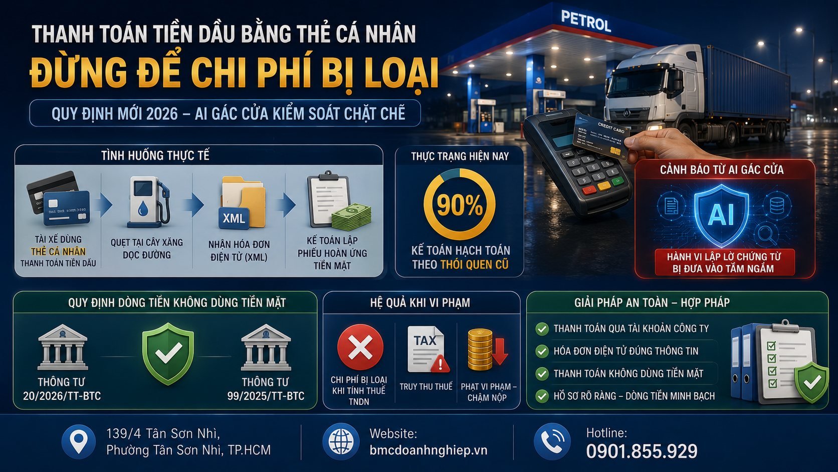 THANH TOÁN TIỀN DẦU BẰNG THẺ CÁ NHÂN: ĐỪNG ĐỂ CHI PHÍ BỊ LOẠI!