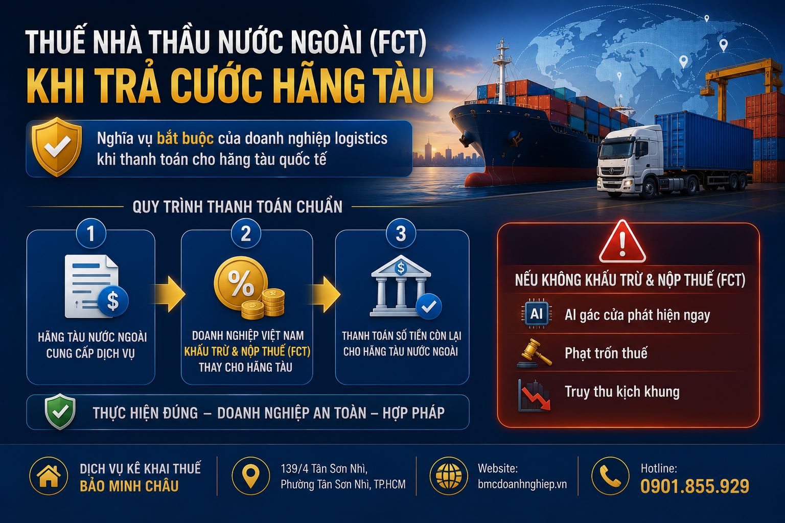 THUẾ NHÀ THẦU NƯỚC NGOÀI (FCT) KHI TRẢ CƯỚC HÃNG TÀU