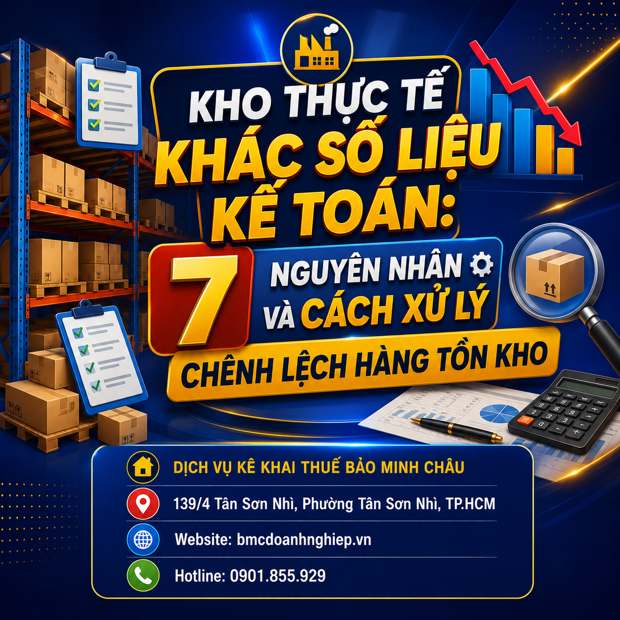 🏭 KHO THỰC TẾ KHÁC SỐ LIỆU KẾ TOÁN: 7 NGUYÊN NHÂN VÀ CÁCH XỬ LÝ CHÊNH LỆCH HÀNG TỒN KHO