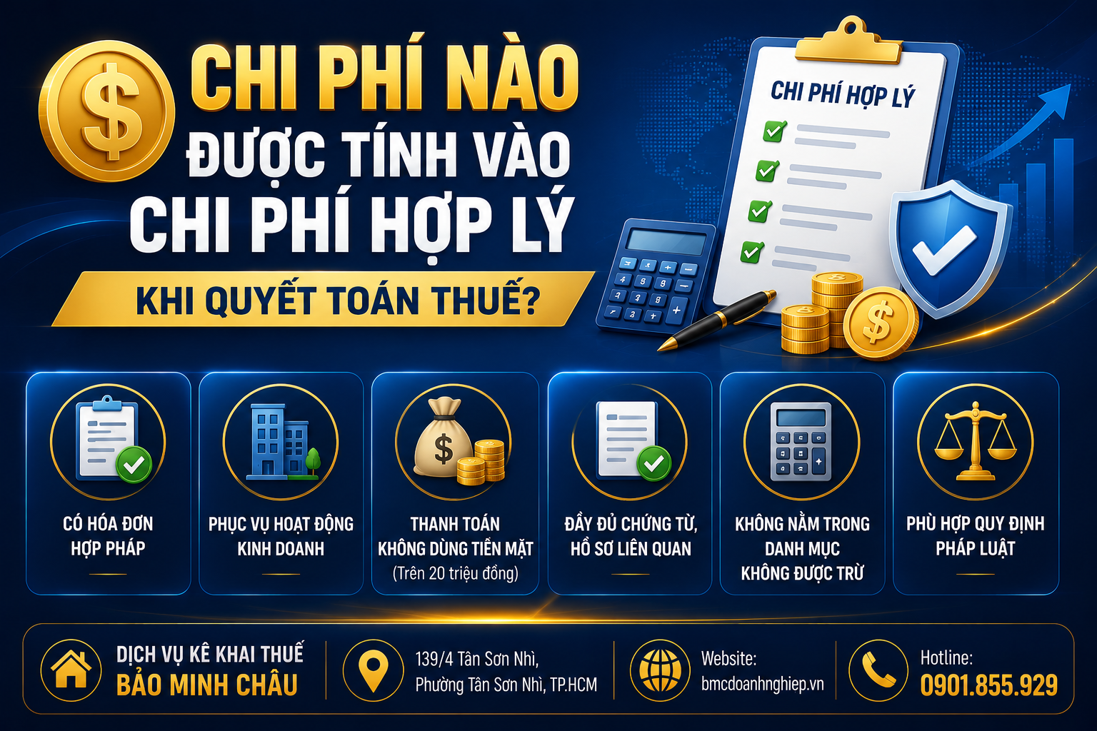 💰 CHI PHÍ NÀO ĐƯỢC TÍNH VÀO CHI PHÍ HỢP LÝ KHI QUYẾT TOÁN THUẾ?