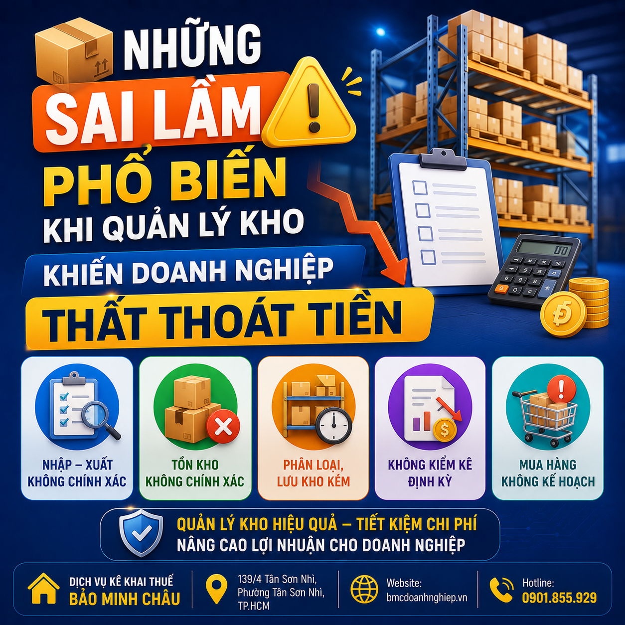📦 NHỮNG SAI LẦM PHỔ BIẾN KHI QUẢN LÝ KHO KHIẾN DOANH NGHIỆP THẤT THOÁT TIỀN