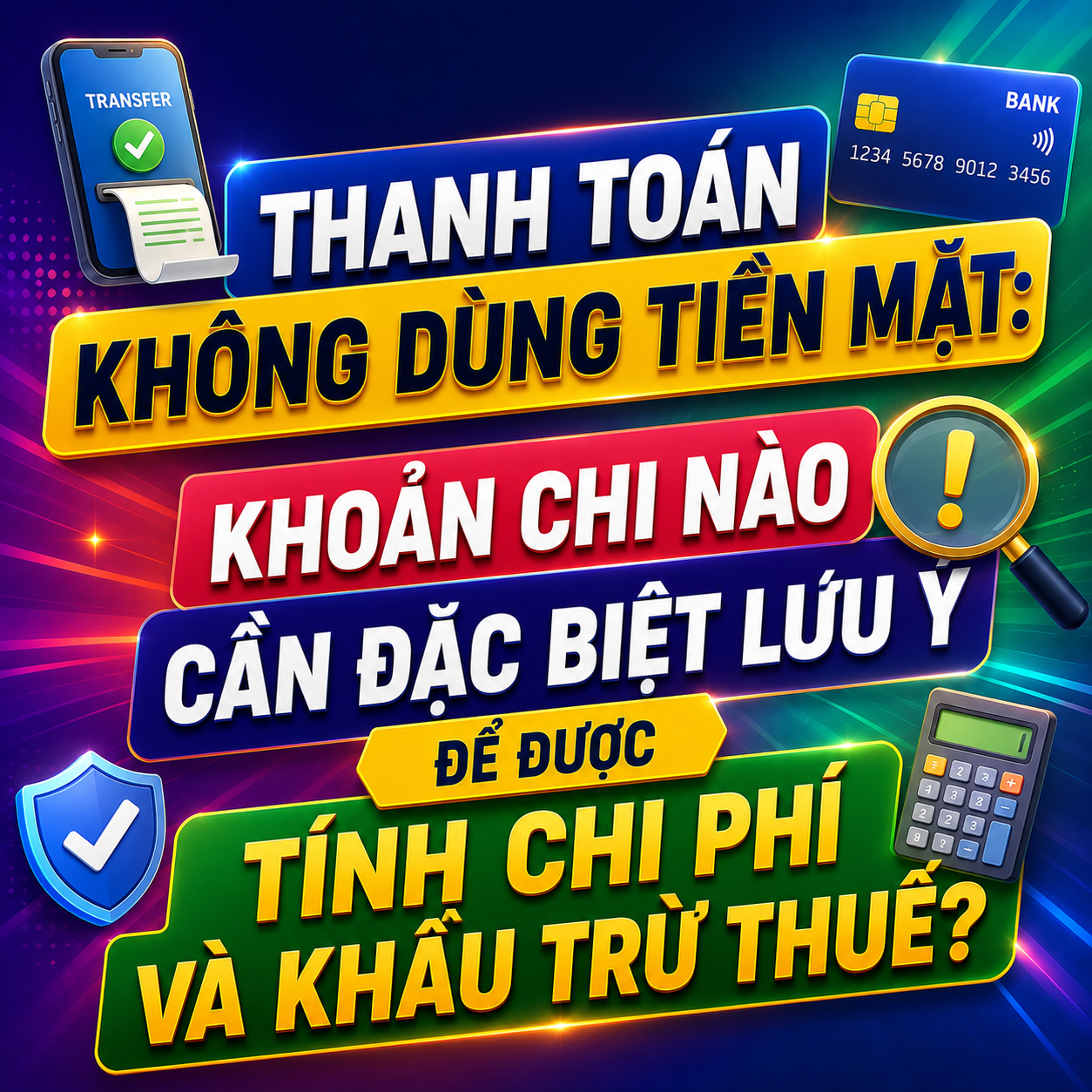 🏦 THANH TOÁN KHÔNG DÙNG TIỀN MẶT: KHOẢN CHI NÀO CẦN ĐẶC BIỆT LƯU Ý ĐỂ ĐƯỢC TÍNH CHI PHÍ VÀ KHẤU TRỪ THUẾ?