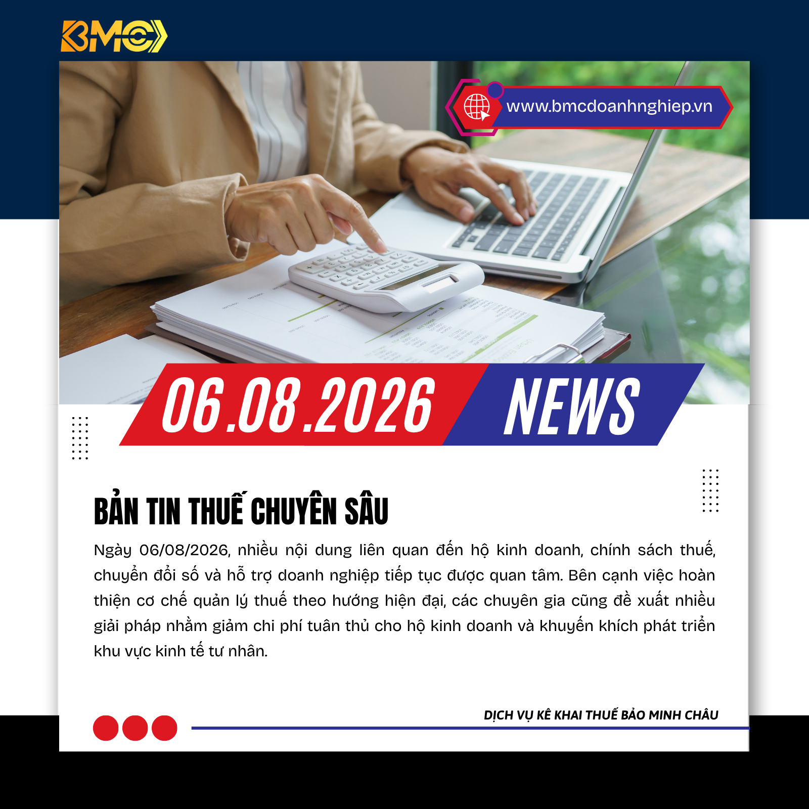 📢 BẢN TIN THUẾ - KẾ TOÁN - HỘ KINH DOANH - TÀI CHÍNH Cập nhật ngày 06/08/2026