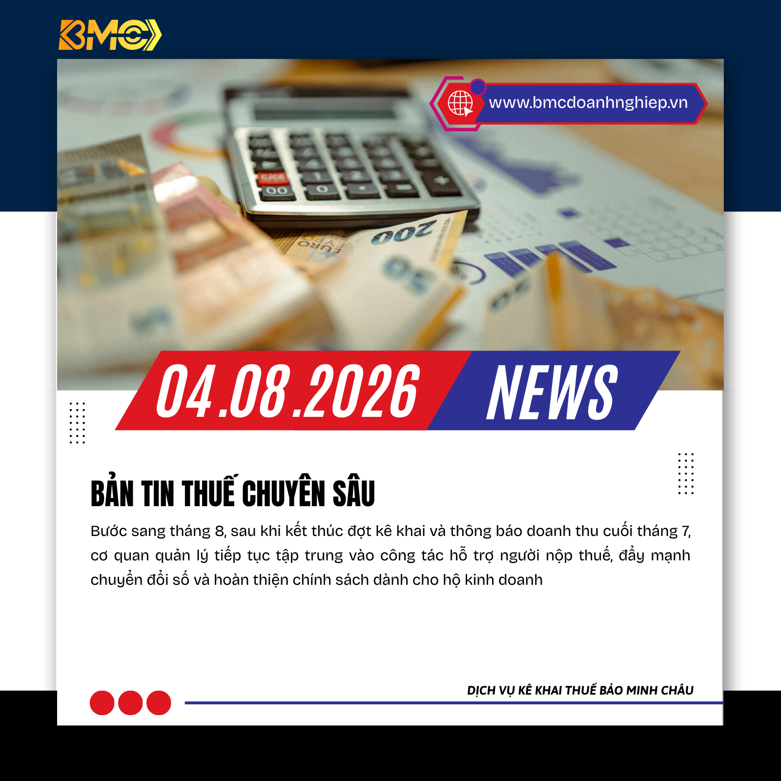 📢 BẢN TIN THUẾ - KẾ TOÁN - HỘ KINH DOANH - TÀI CHÍNH 📅 Cập nhật ngày 04/08/2026