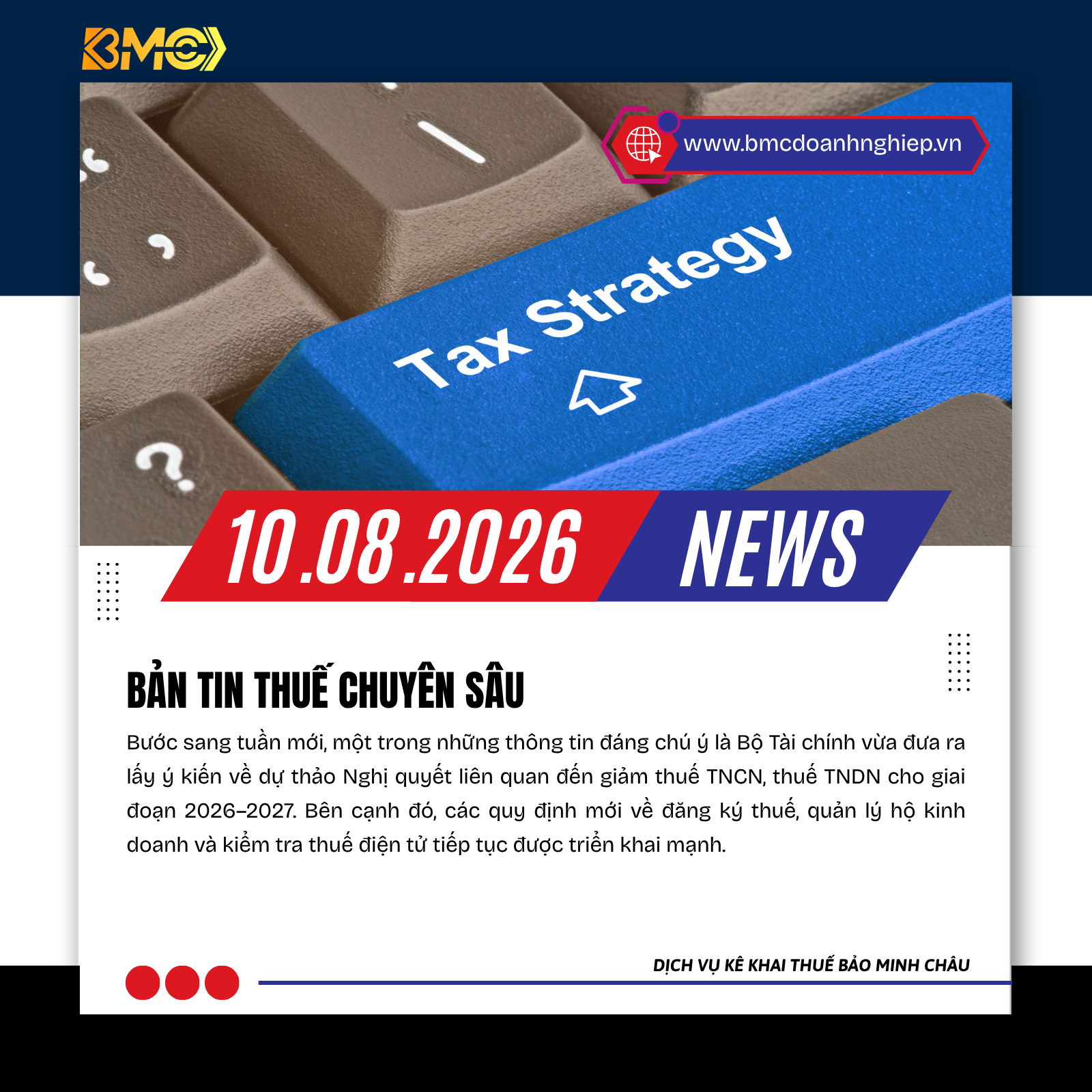 📢 BẢN TIN THUẾ – KẾ TOÁN – HỘ KINH DOANH – TÀI CHÍNH 📅 Cập nhật ngày 10/08/2026