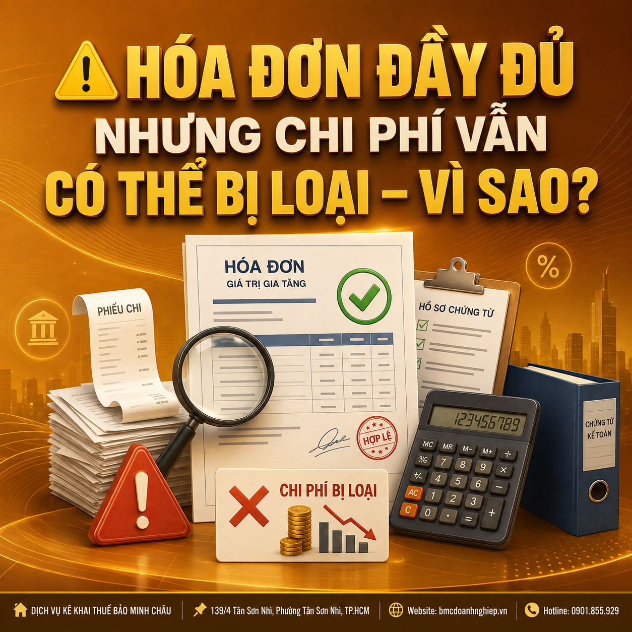⚠️ HÓA ĐƠN ĐẦY ĐỦ NHƯNG CHI PHÍ VẪN CÓ THỂ BỊ LOẠI – VÌ SAO?