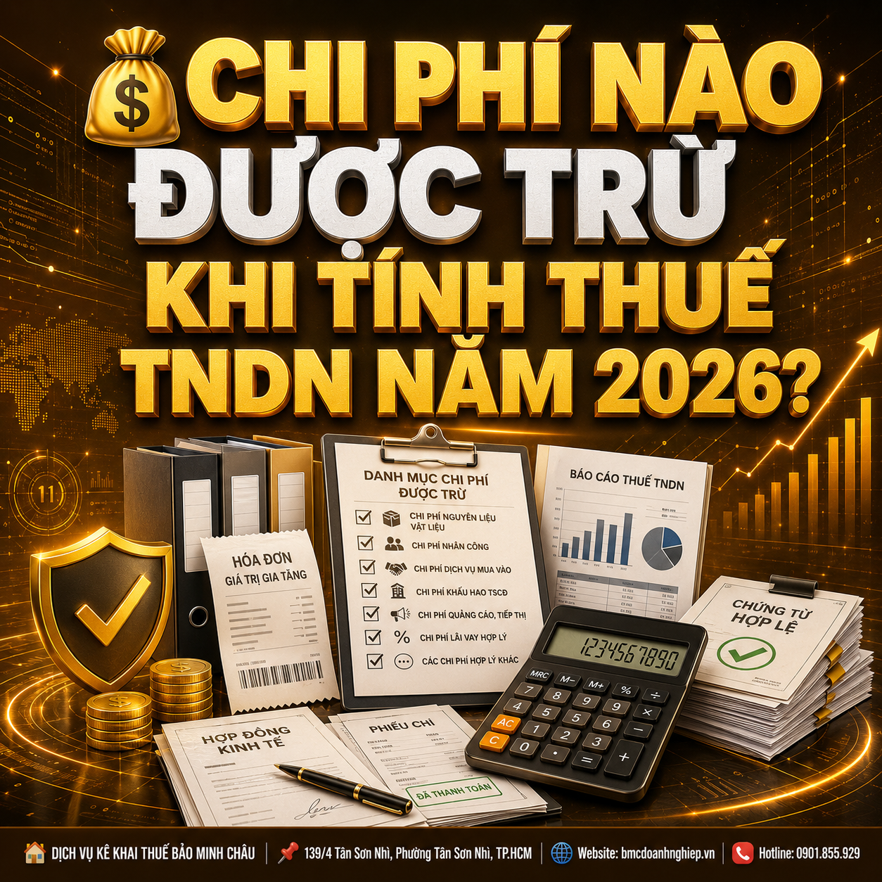 💰 CHI PHÍ NÀO ĐƯỢC TRỪ KHI TÍNH THUẾ TNDN NĂM 2026?