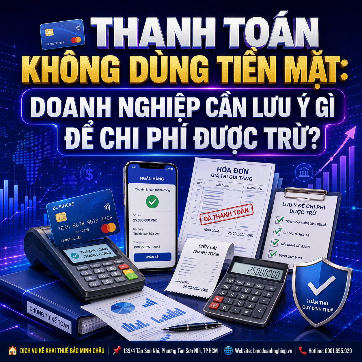 💳 THANH TOÁN KHÔNG DÙNG TIỀN MẶT: DOANH NGHIỆP CẦN LƯU Ý GÌ ĐỂ CHI PHÍ ĐƯỢC TRỪ?