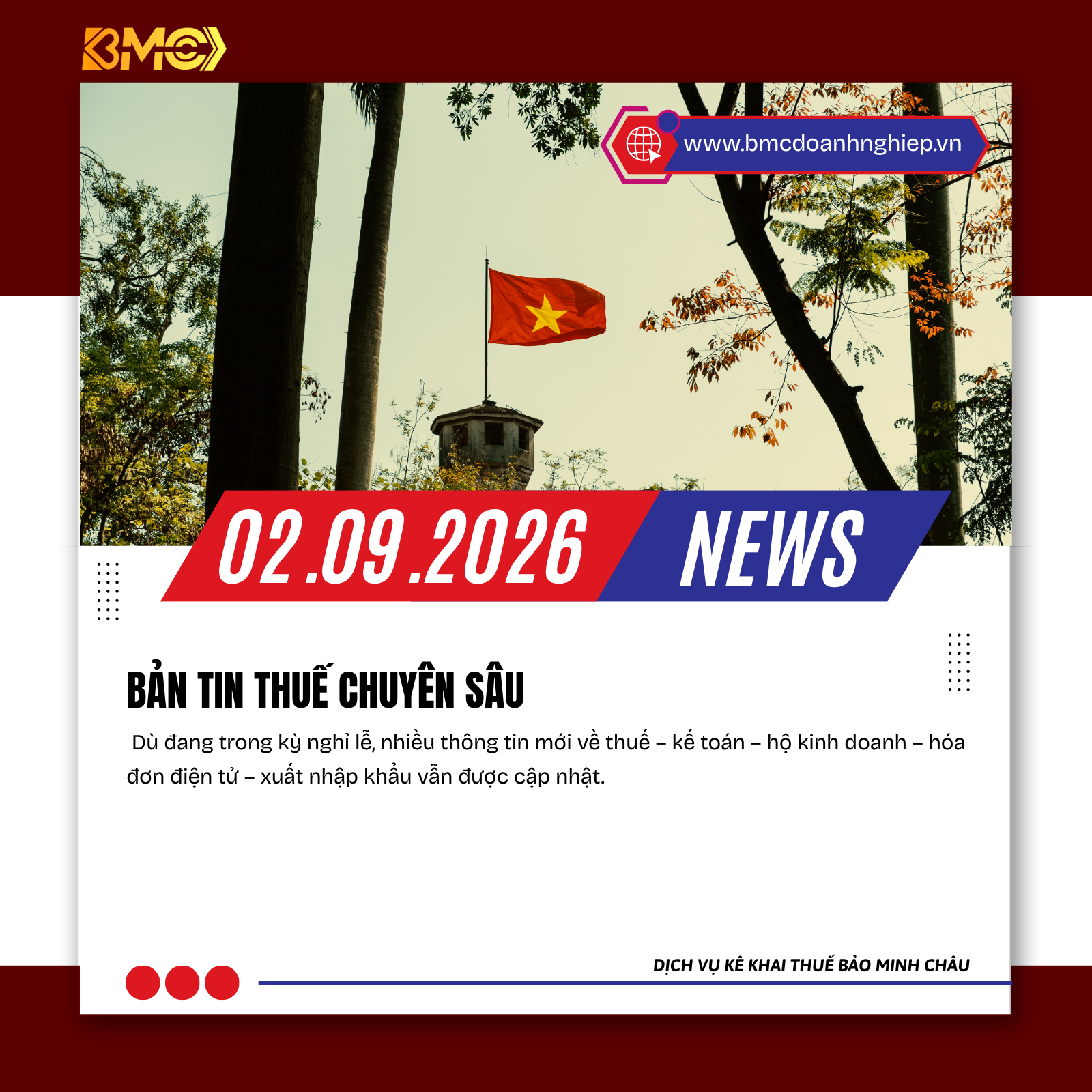 🇻🇳 ĐIỂM TIN KẾ TOÁN – THUẾ – HỘ KINH DOANH – LOGISTICS ĐẶC BIỆT QUỐC KHÁNH 02/09/2026