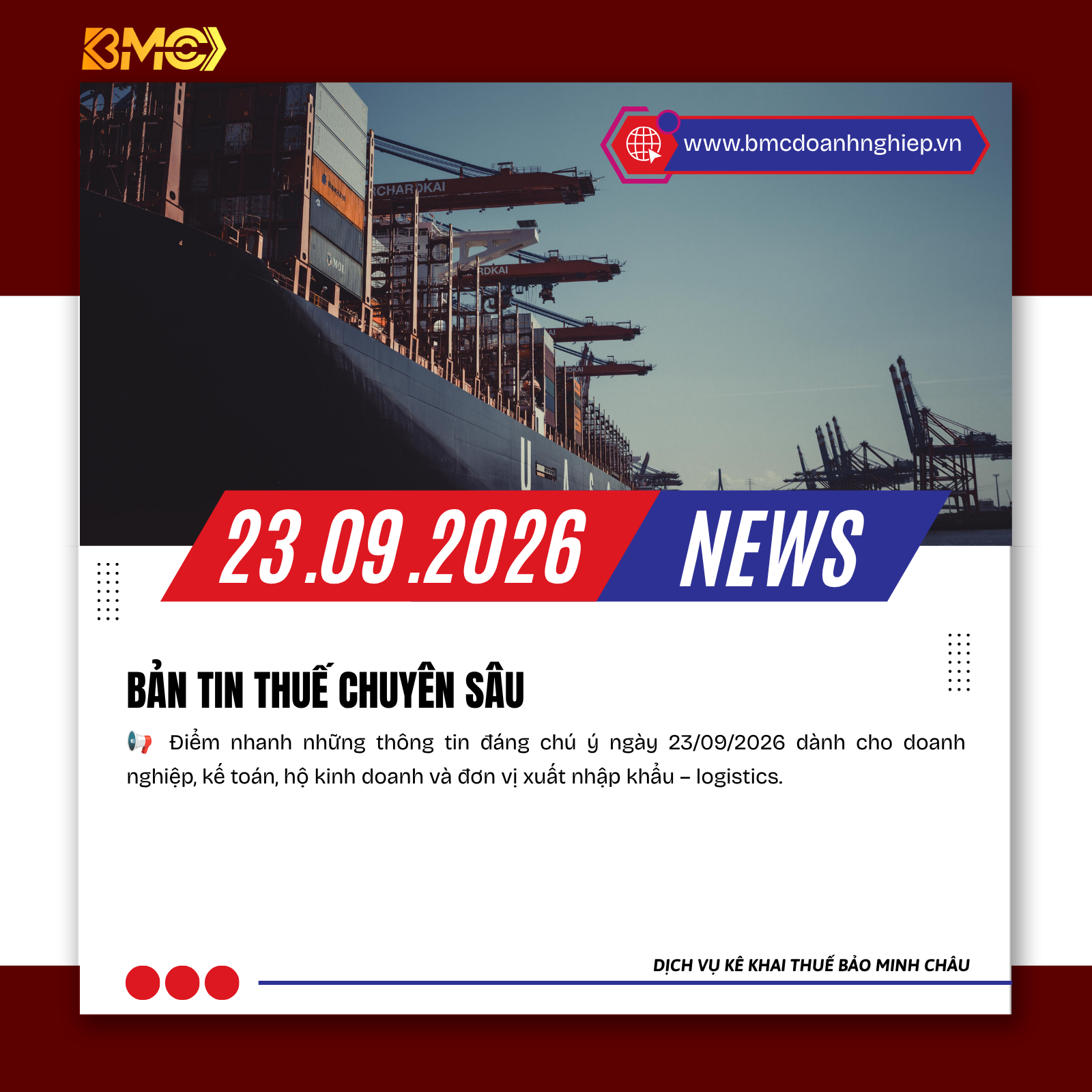 🔥 ĐIỂM TIN KẾ TOÁN – THUẾ – HỘ KINH DOANH – LOGISTICS NGÀY 23/09/2026