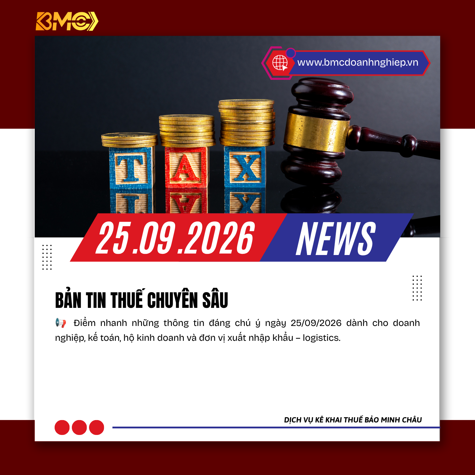 🔥 ĐIỂM TIN KẾ TOÁN – THUẾ – HỘ KINH DOANH – LOGISTICS NGÀY 25/09/2026