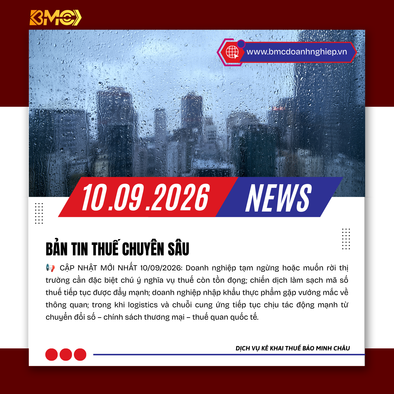 🔥 ĐIỂM TIN KẾ TOÁN – THUẾ – HỘ KINH DOANH – LOGISTICS NGÀY 10/09/2026