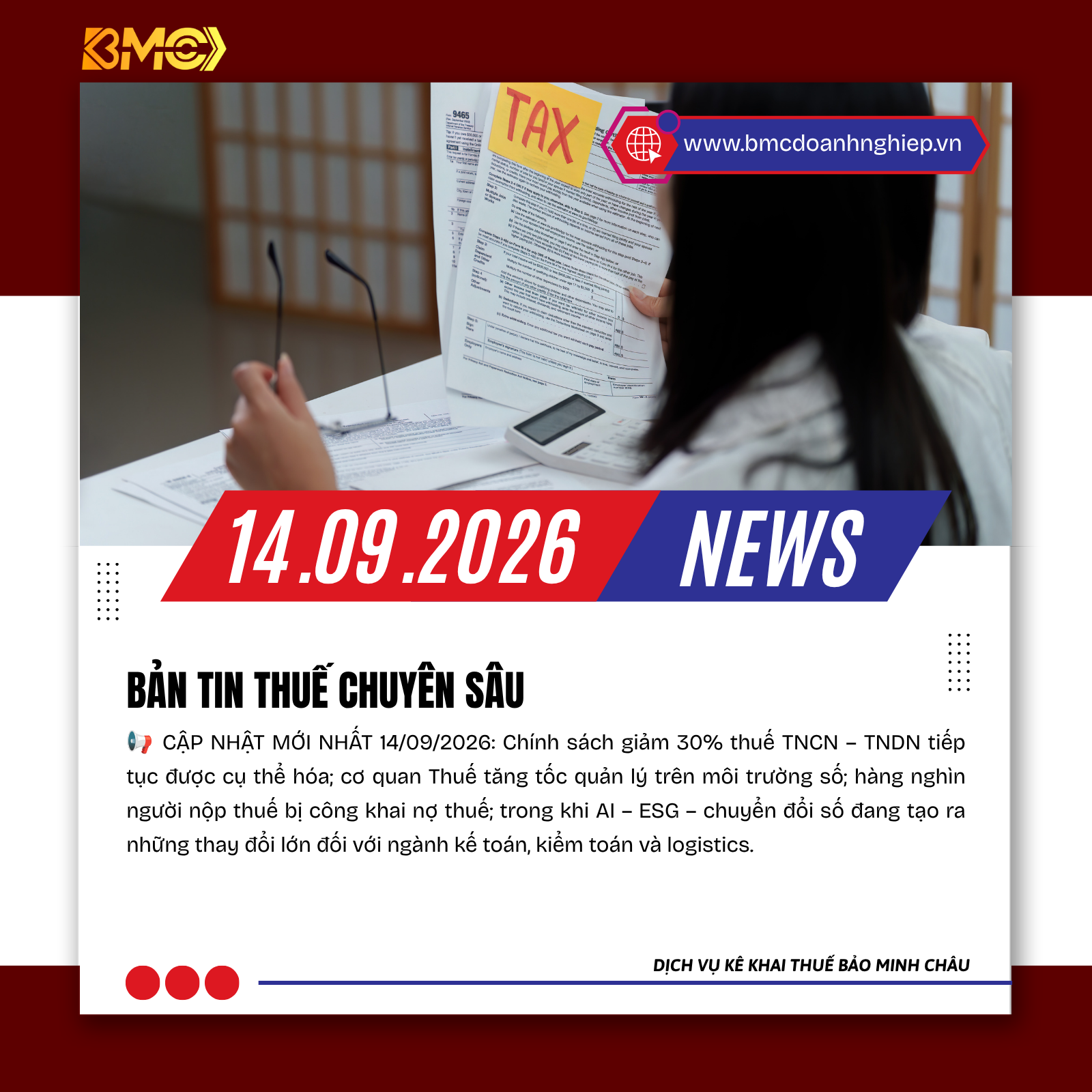 🔥 ĐIỂM TIN KẾ TOÁN – THUẾ – HỘ KINH DOANH – LOGISTICS NGÀY 14/09/2026
