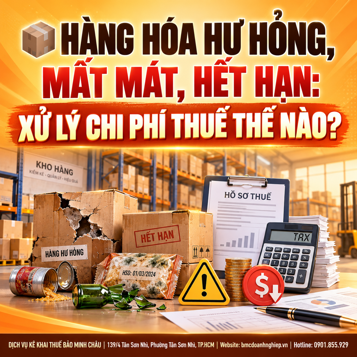 📦 HÀNG HÓA HƯ HỎNG, MẤT MÁT, HẾT HẠN: XỬ LÝ CHI PHÍ THUẾ THẾ NÀO?
