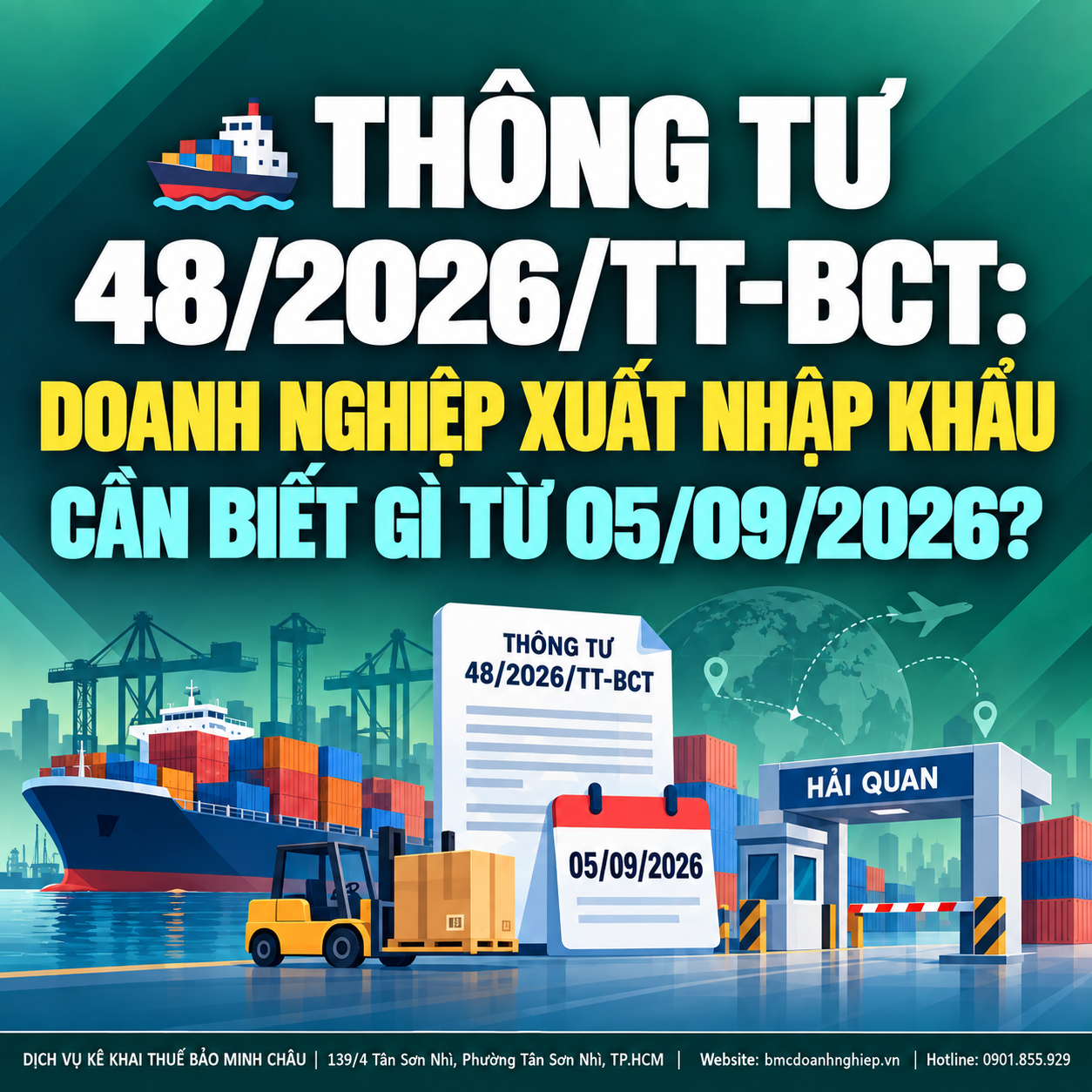 🚢 THÔNG TƯ 48/2026/TT-BCT: DOANH NGHIỆP XUẤT NHẬP KHẨU CẦN BIẾT GÌ TỪ 05/09/2026?