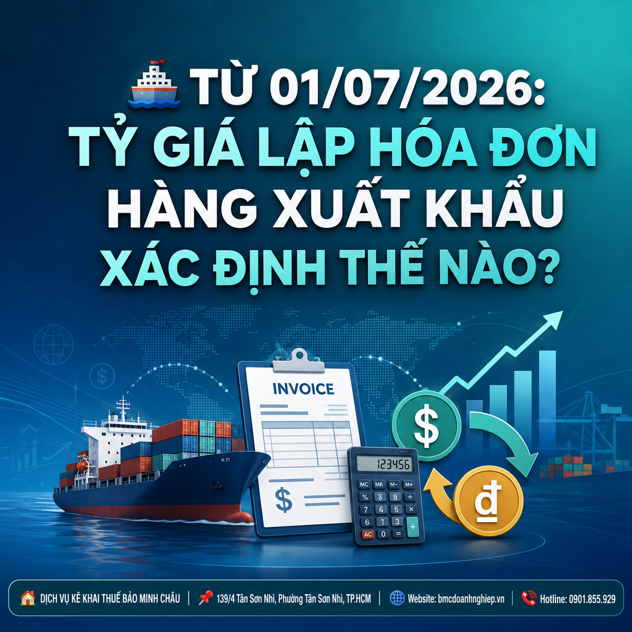 🚢 TỪ 01/07/2026: TỶ GIÁ LẬP HÓA ĐƠN HÀNG XUẤT KHẨU XÁC ĐỊNH THẾ NÀO?