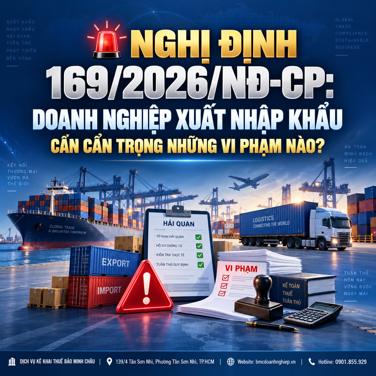 🚨 NGHỊ ĐỊNH 169/2026/NĐ-CP: DOANH NGHIỆP XUẤT NHẬP KHẨU CẦN CẨN TRỌNG NHỮNG VI PHẠM NÀO?