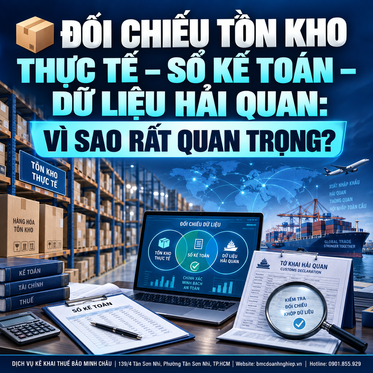 📦 ĐỐI CHIẾU TỒN KHO THỰC TẾ – SỔ KẾ TOÁN – DỮ LIỆU HẢI QUAN: VÌ SAO RẤT QUAN TRỌNG?