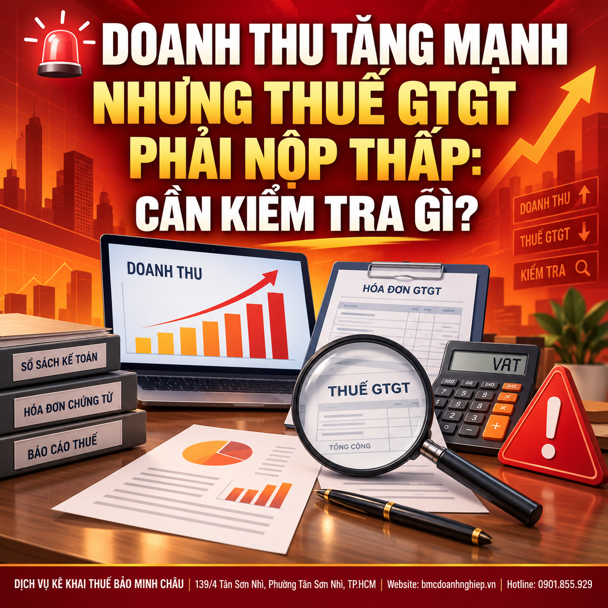 🚨 DOANH THU TĂNG MẠNH NHƯNG THUẾ GTGT PHẢI NỘP THẤP: CẦN KIỂM TRA GÌ?