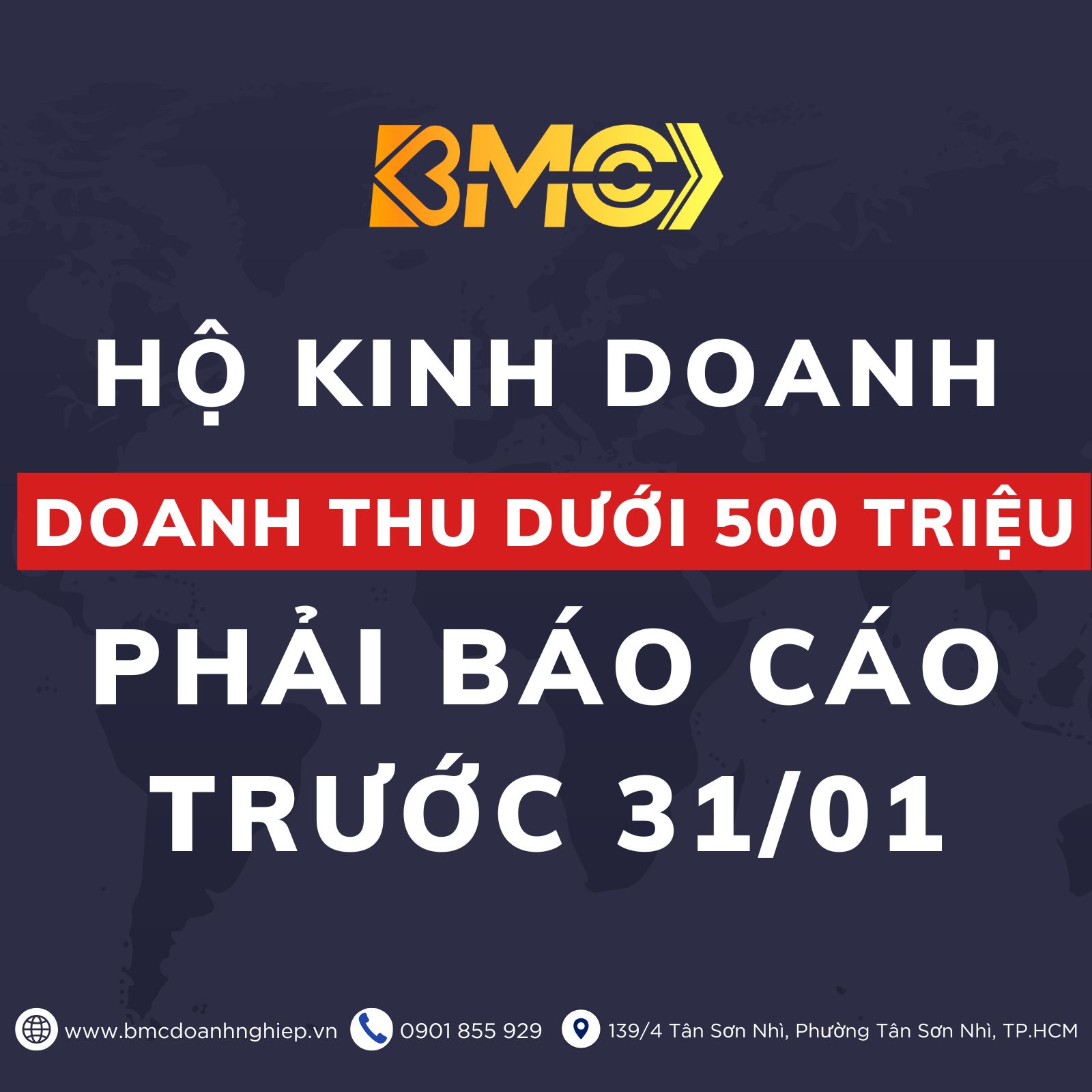 📢 THÔNG BÁO KHẨN: HỘ KINH DOANH DOANH THU DƯỚI 500 TRIỆU ĐỒNG PHẢI BÁO CÁO TRƯỚC 31/01